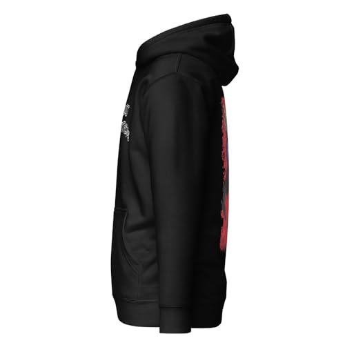 Sweat à capuche Fox Devil Kon coupe ample unisexe en coton noir