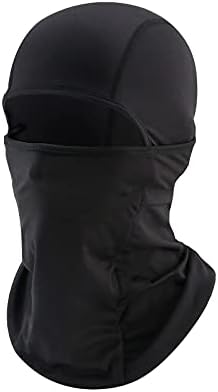 Tactical Balaclava Silk Brushed Neck Face Mask UV Protection Windproof Thermal Winter Surry Scarf Hood Helmet for Women & Men Outdoor Sports Gear Cycling Motorcycle Run Ski Snowboard Black