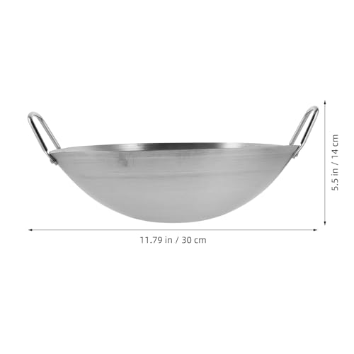 Wok de acero inoxidable con doble asa 30 cm miniatura 2