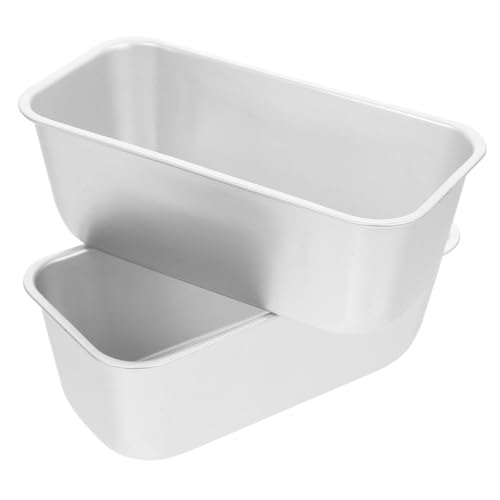 TOYANDONA 2 pezzi Teglie Rettangolari in Alluminio per Torte e Pane Stampi da Forno Leggeri e Facili da Pulire per Dolci e Pane Casalingo