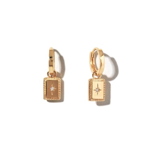 JUNMEIR'S 18K Gold Plated Earring Square with Star