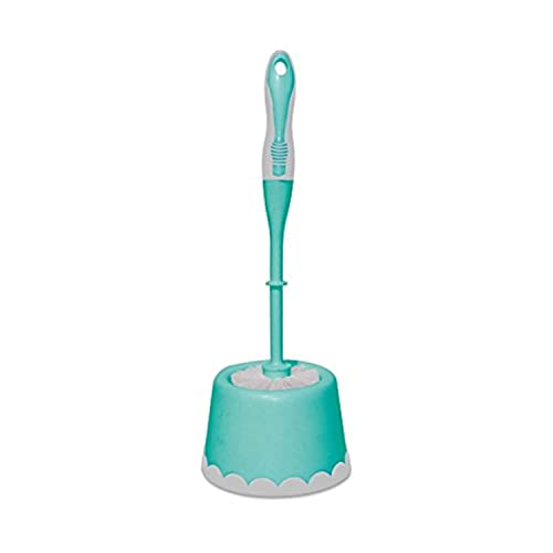 Spotzero by Milton Round Toilet Brush with Caddy (Aqua Green)