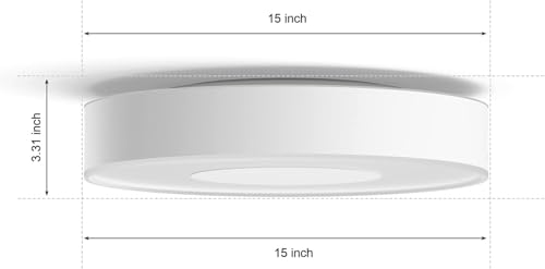Image of Philips Hue Infuse Medium Ceiling Lamp, White - White and Color Ambiance Color-Changing Smart LED Light - 1 Pack - Control with Hue App - Compatible with Alexa, Google Assistant, and Apple Homekit