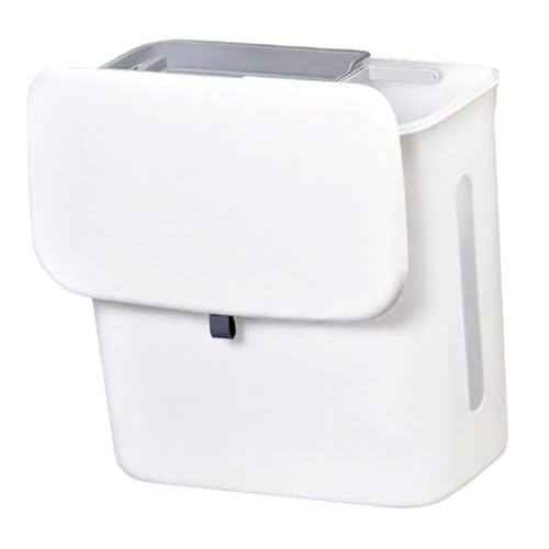 Caneca de Basura Blanca con Doble Compartimento y Tapa