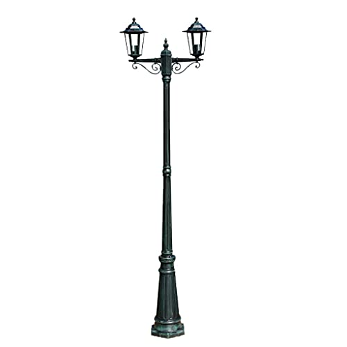 vidaXL Lampe Extérieure Double Hauteur 215 cm Lampadaire Lampe de Jardin