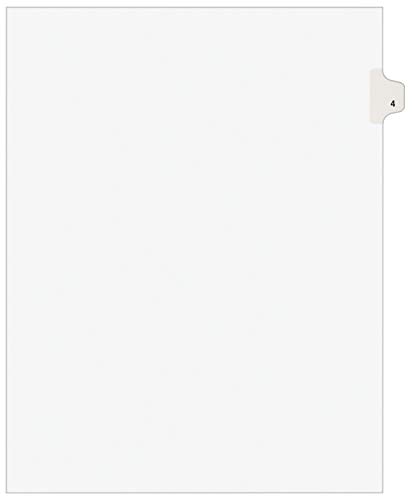 Avery(R) Side Tab Legal Index Exhibit Dividers, Tab Title 4 8 1/2in. x