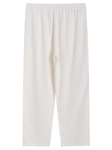 Latuza Men's Linen Rayon Pajama Pants Loose Fit Linen Lounge Pants2