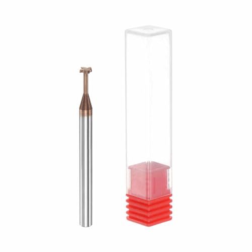Image of HARFINGTON T Slot End Mill Milling Cutter 4mm Cutting 1mm Depth 4mm Shank Solid Carbide Titanium Coated 4 Flutes for Stainless Steel Alloy