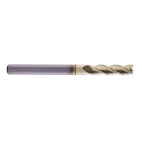 Image of 5Pcs 1 /8 inch 3 Flute Solid Carbide Square End Mill, ZrN Coated for Aluminum | 37 Helix, 1 /8 inch Cutting Dia, 1 /8 inch Shank Dia, 1 /2 inch Length of Cut, 1-1 /2 inch Overall Length, for Milling Aluminum and Copper