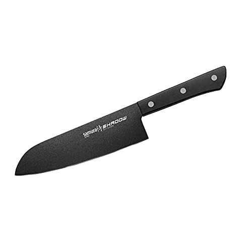 Samura Shadow Professional - Cuchillo Santoku japonés con revestimiento antiadherente negro Cover