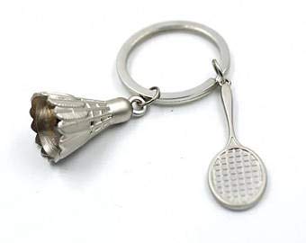 Skyuni collection Badminton Racket | Racquet with Shuttlecock Sports Metal Keychain for Car Bike Keyring (Silver) (B09T6W2JSH) Amazon Price History, Amazon Price Tracker