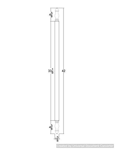 Round Extended Turned Corner Guard (Both Ends Turned) - 42" Long X 1 3/8" Wide, 90 Degree Notch (Red Oak) #TOP3