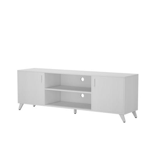 Vicco Lowboard Maceio, Weiß, 160 x 54.5 cm mit 2 Türen, zur Aufstellung von Fernsehern und Mediengeräten geeignet