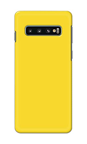 Image of Printed Hard Back Cover Case for Samsung Galaxy S10 Plus | Samsung S10+ Back Cover (Plain Yellow) -1803