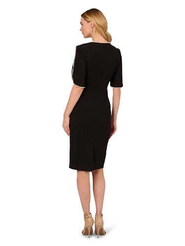 Adrianna Papell Women's Knit Crepe Pearl Midi Dress3