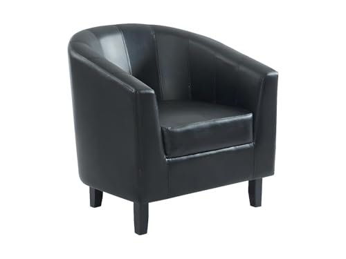 Vente-unique - Fauteuil Cabriolet en Simili Noir Cristobal II