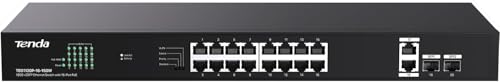 Image of Tenda TEG1120P 18GE+2SFP Ethernet Switch with 16-Port PoE-150W, Compatible with IEEE 802.3af /at Devices, Unmanaged Gigabit Switch with 16 Port PoE+@135W, 2 Uplink RJ45 Ports & 2 SFP Ports