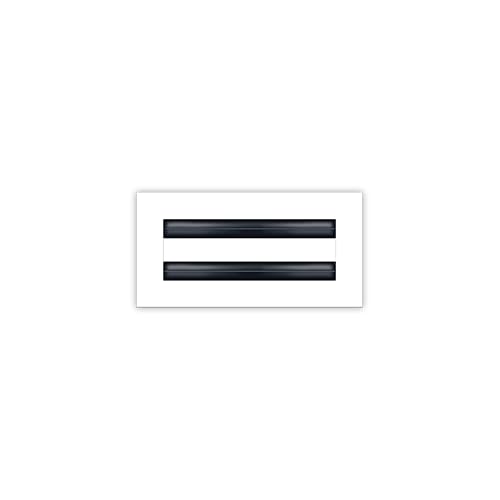 BUILDMART - 8x4 White Modern AC Vent Cover - Decorative Air Vent - Standard Linear Slot Diffuser - Register Grille for Ceiling, Walls & Floors - Texas Buildmart
