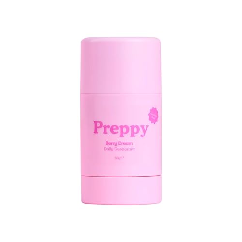 Preppy Daily Deodorant - 50g Kids Deodorant Gentle Everyday Deodorant Dermatologist and Paediatrician Approved AluminiumFree and ParabenFree Berry Dream Scent