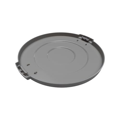 Image of SPARTA Bronco Waste Container Trash Can Lid, Round Trash Bin for Disposal, 10 Gallons, Gray, (Pack of 6)