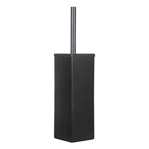 Image of DOWRY Stainless Steel Toilet Bowl Brush and Holder for Bathroom Storage Organization Cleaning, Black Freestanding Toilet Brush with Holder