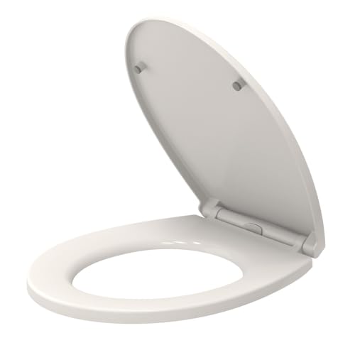 Oval Toilet Seat Cover White Seat Soft Close Quick-Release for Easy Cleaning Plastic Material Durable Toilet Seat Easy Dual Fixing Top & Bottom Fix by AAN®