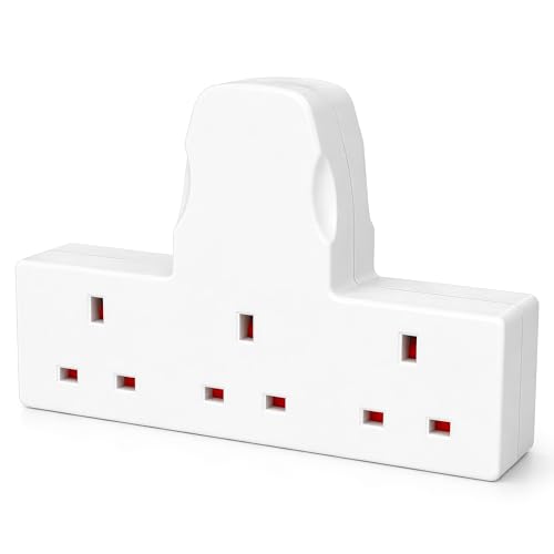 13A 3 Gang UK 3-Pin Power Adapter Multi Plug Socket Extender Compact Cable-Free Design BS 1363-3 Certified for Home Kitchen & Office Use
