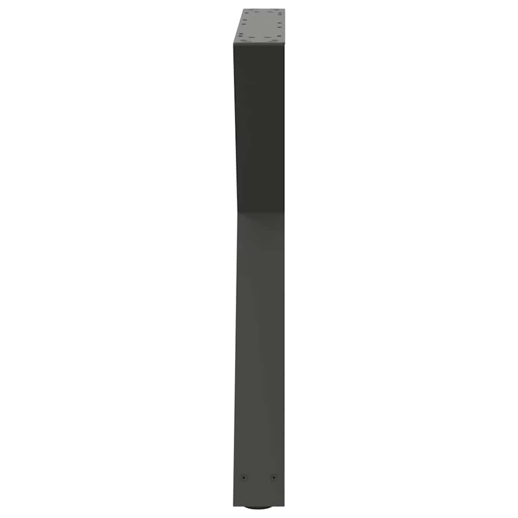 Generisch Gambe per tavolo da pranzo, 2 pezzi, antracite, 70 cm, in acciaio