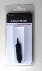 Removal tool for removal and insertion for acoustic filters