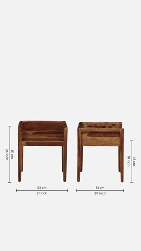 Image of Solid Sheesham Wood Arm Chair | Office & Living Room Arm Chair | Solid Wood Furniture