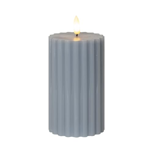 Star LED-Stumpenkerze (1 Stück) – LED-Kerze aus Wachs mit flackernder Flamme, 15 cm x 7,5 cm, Timer-Funktion, batteriebetrieben (Batterien nicht enthalten) – für den Innenbereich