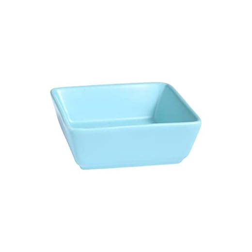 Fyrkantig keramik glasyr ton sås skål solid färg hushåll keramisk sås skål porslin set sojas sås skål (Color : Sky)