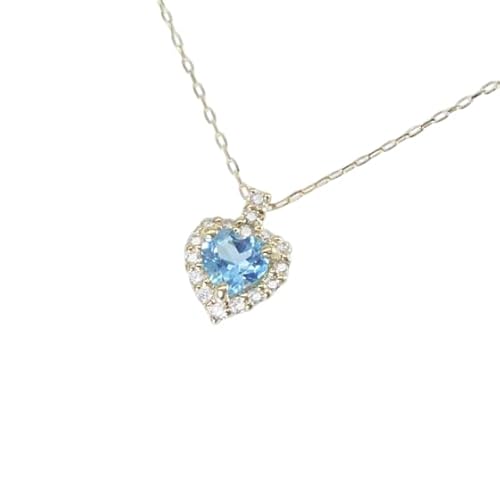 ハートシェイプ ブルートパーズ ネックレス（ジュエリー）