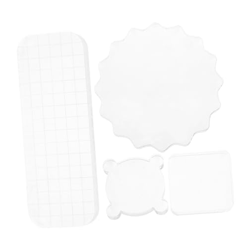 SEWACC Stamp Blocks Acrylic Stamping Block Set Grid Lines 4pcs DIY Craft Kit for Prom