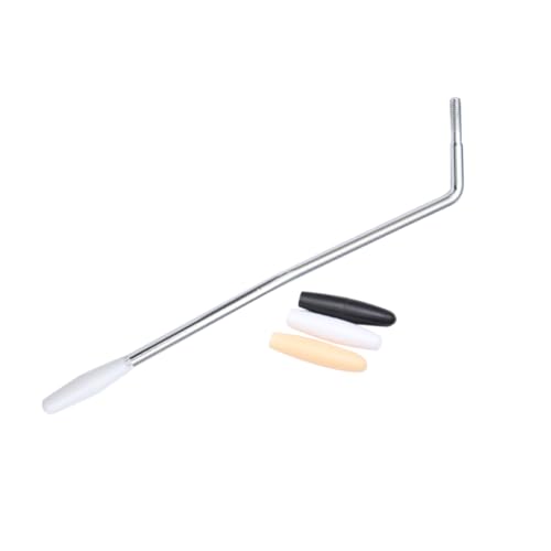 TINEASUR 5mmネジ径シルバー調整トレモロバー 3キャップ付 シングルアーム トレモロブリッジシステム用 エレキギターパーツ ストラトタイプ対応