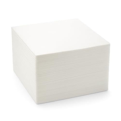 RASMACOR | 100 Servilletas Blancas de Papel 10x10 cm (20x20 cm Abiertas) | Desechables, Reciclables y Ecológicas | Ideales para Fiestas, Cócteles o Catering