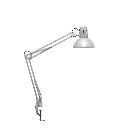 MAUL lampara escritorio MAULstudy | Lampara LED de pinza ajustable con brazo articulado para escritorio | Elegante lampara de mesa metálica LED | Exclusiva fuente de luz LED | Plata