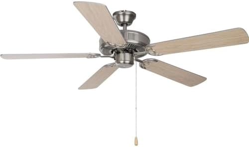 Maxim Basic-Max-Ceiling Fan in style-52 Inches wide by 12.5 inches high-Satin Nickel Finish-Maple Blade Color