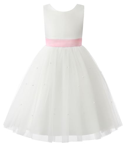 Image of JerrisApparel Flower Girls Dress Wedding Satin Dresses Princess Birthday Party Prom Ball Gown