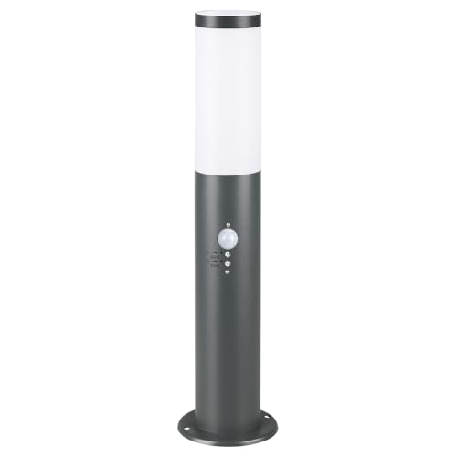 Monzana® Außenlampe mit Bewegungssensor Edelstahl 50cm Hoch E27 Fassung IP44 Wegeleuchte Garten Leuchte Beleuchtung für Außen Boden Outdoor Anthrazit