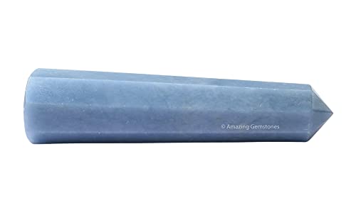 Image of Amazing Gemstone Angelite Crystal Towers ~ Natural Healing Crystal Point Obelisk for Reiki Healing and Crystal Grid (3 inch to 4 inch INCH)