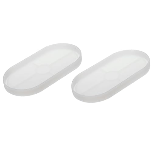 M METERXITY 2 Pack Silicone Planter Mould - DIY Oval Pallet Tray Moulds Jewellery Trinkets Store Plates Mould Apply to Offices Decorations (7' x 3.7', White)