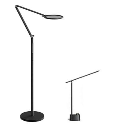 Honeywell LED Floor Lamp - F01BK Sunturalux™ Eye Caring Dimmable Standing Light with Remote,Bright Natural Daylight 5 Colors & 5 Brightness Adjustable Tall Lampara for Home Office Living Room Bedroom