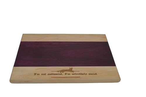 Tabla de cortar rectangular de madera Purple Heart y Maple miniatura 2
