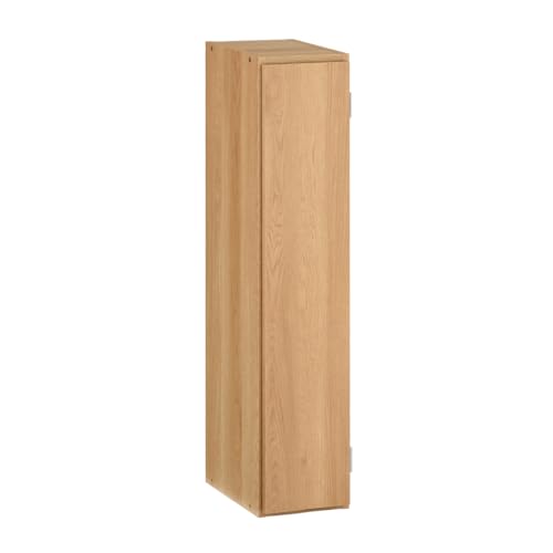 ぼん家具 幅20cm オーダーメイド [完成品] 日本製 隙間収納 扉付き ロータイプ オーク 右開き