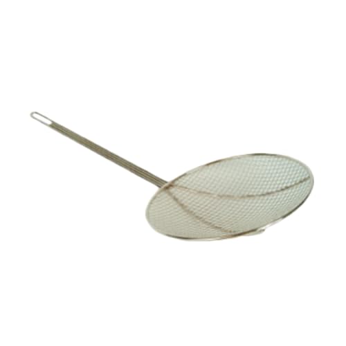A-to-Z Supply SLSKR1213 Skimmer, 12" Dia., 24-1/2" OA Length, Round, Wire mesh, Hanging Hole, Nickel Plated