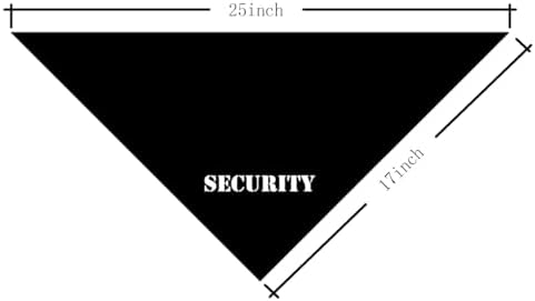 Security Dog Bandana - Black Triangle Scarf for Small Medium Dogs