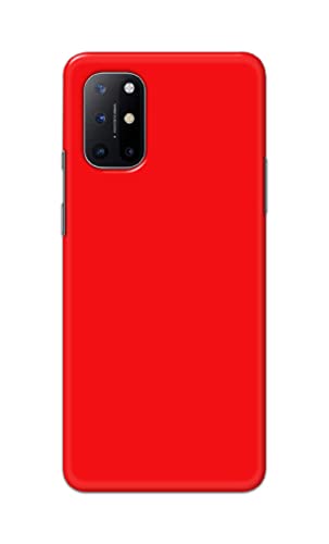 Image of Printed Hard Back Cover Case for OnePlus 8T | OnePlus 8T+ 5G Back Cover (Plain Red) -1803