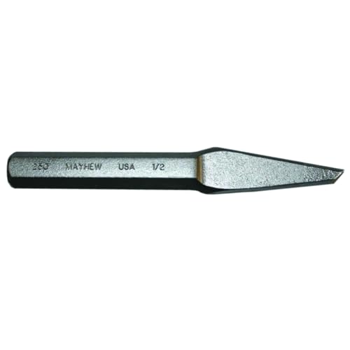 Image of Mayhew Tools 10505 Half Round Nose Chisel, 1 /2 inch, Black Oxide Finish