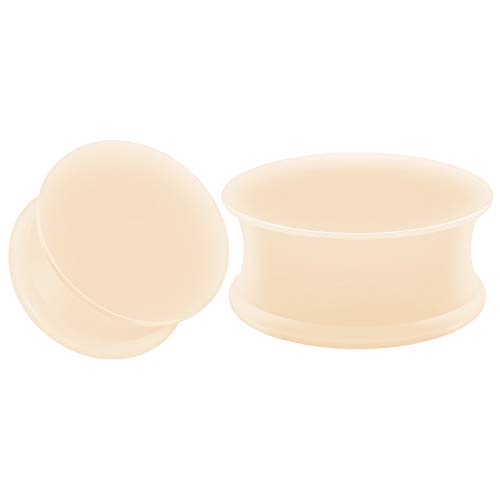 BIG GAUGES Pair of Skin Silicone 3/4 Inch Gauge 20mm Thin Double Flared Saddle Piercing Ear Flesh Tunnel Stretcher Earring Plugs BG3738